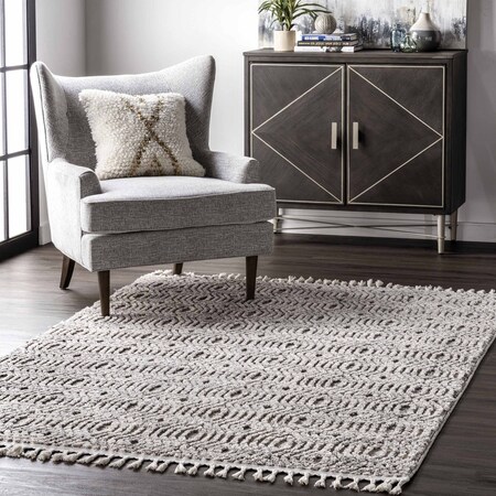 Nuloom Arielle Soft Trellis Textured Tassel Area Rug 4ft x 6ft KKLR13A-406